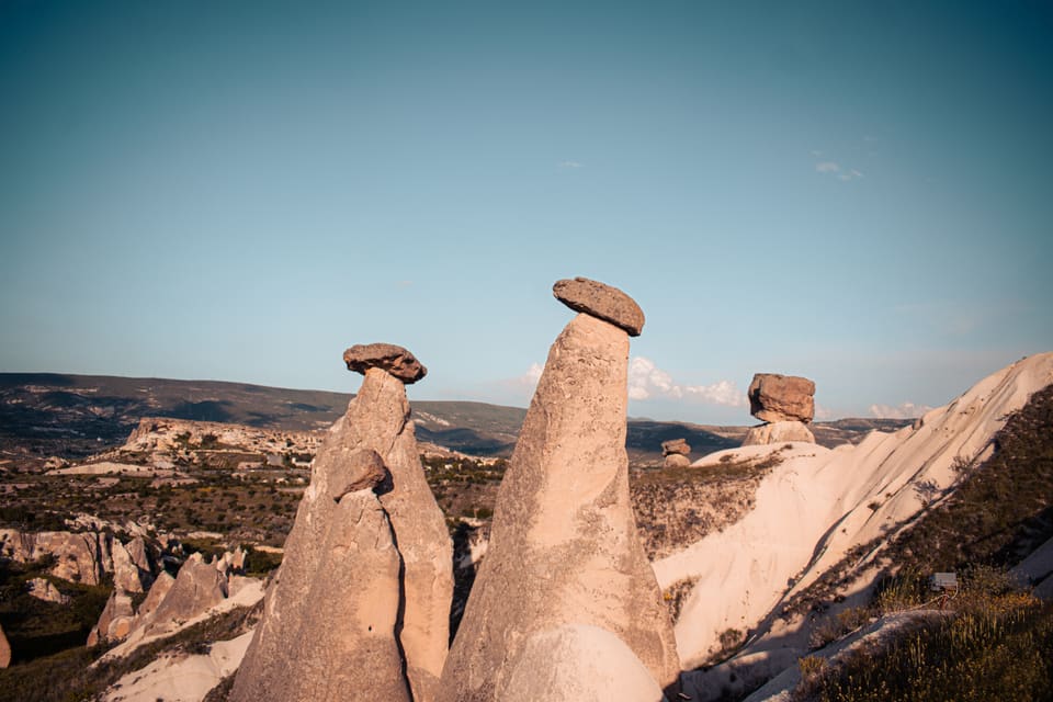 The Three Graces fairy chimneys in late-afternoon light