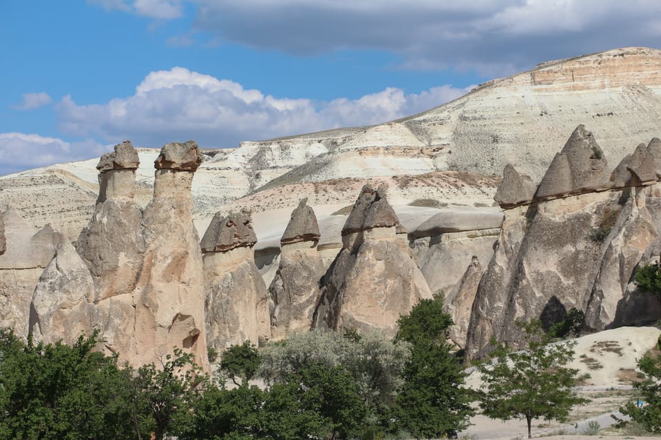Fairy chimneys and pale ridges at Zelve